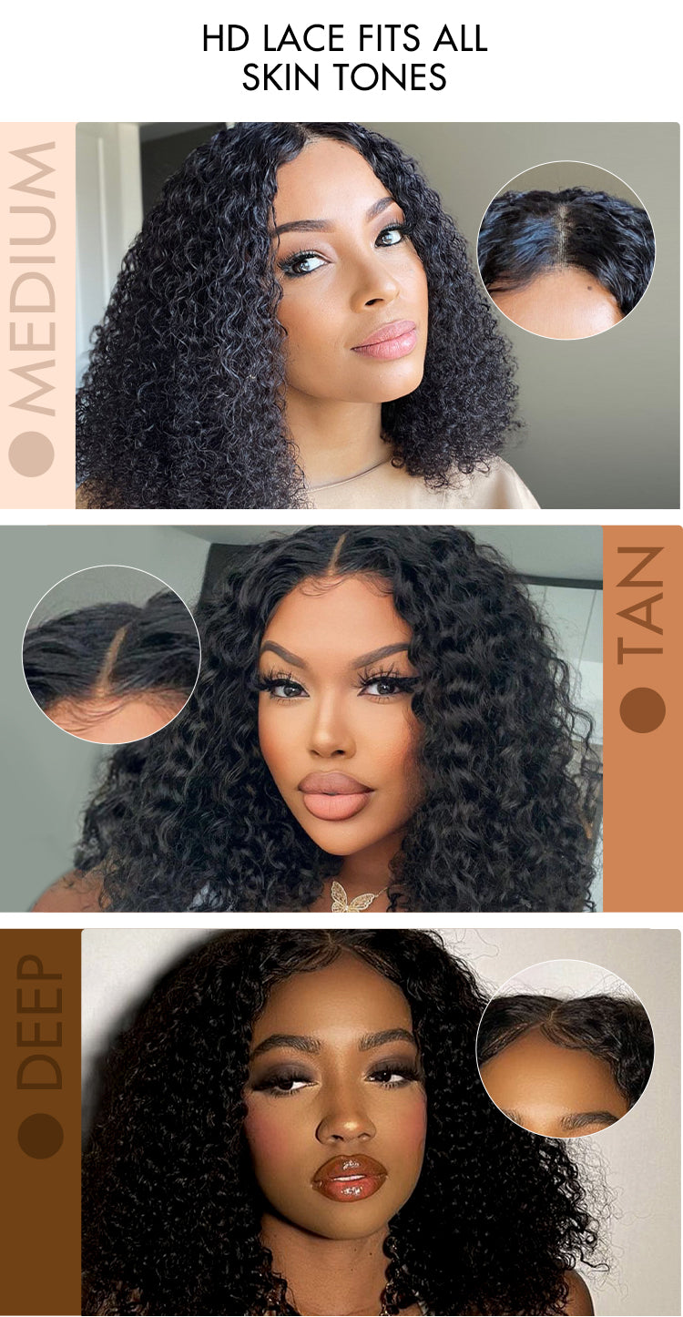 4C Edges | Kinky Curly Glueless 5x5 Closure HD Lace Wig Ready To Go 100% Human Hair - US Only-02