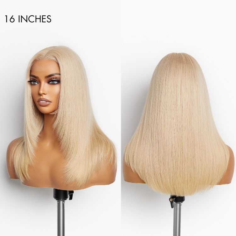 Blonde 613 Layered Cut Glueless 5x5 Closure HD Lace Wig 100% Virgin Human Hair-09
