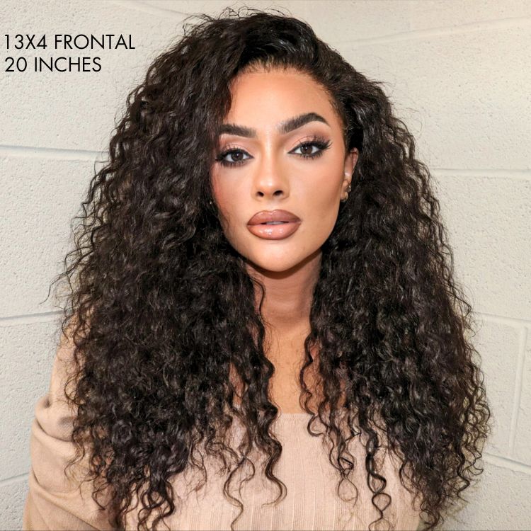 4C Edges | Right Side Part Glueless 5x5 Closure / 13x4 Frontal HD Lace Ear to Ear Fluffy Water Wave Wig- US ONLY-08