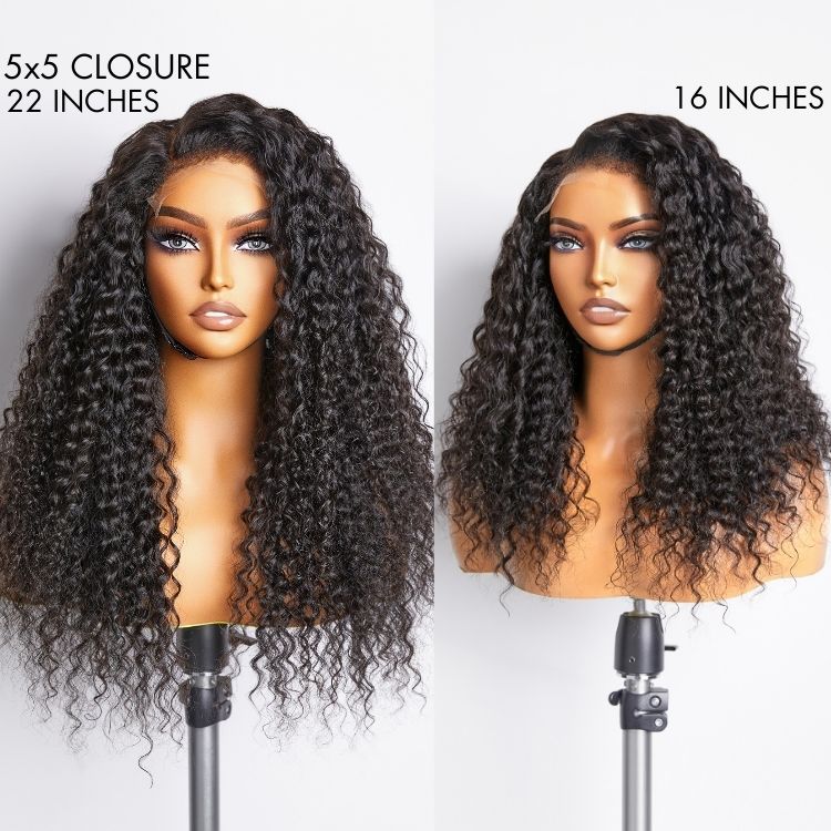 4C Edges | Right Side Part Glueless 5x5 Closure / 13x4 Frontal HD Lace Ear to Ear Fluffy Water Wave Wig- US ONLY-10