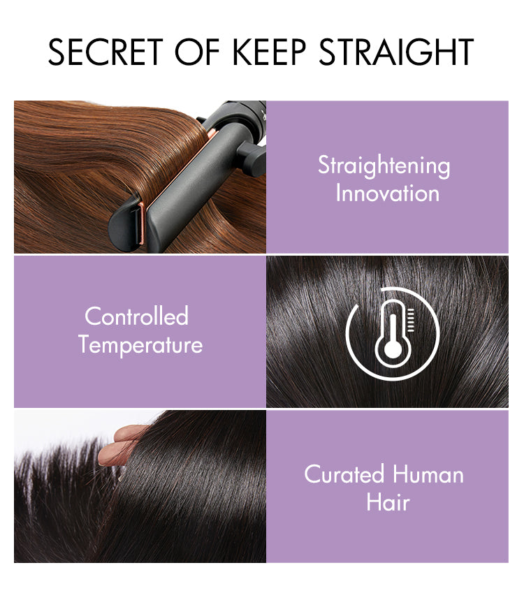 LUVME 180% Density Ion Perm Straight Glueless 5x5 Closure HD Lace Wig-06