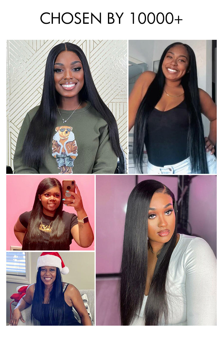 LUVME 180% Density Ion Perm Straight Glueless 5x5 Closure HD Lace Wig-07