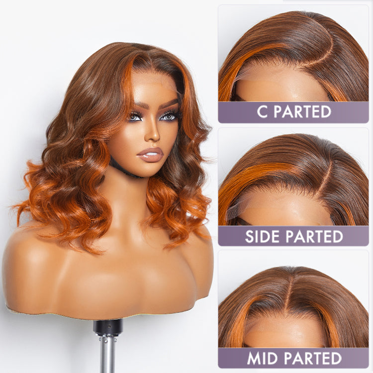 Limited Design | Ginger Highlight Ombre Loose Wave Glueless 5x5 Closure HD Lace Wig | Large & Small Cap Size-04