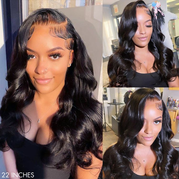 Luvme 13x4 frontal wig with body wave style, 180% density, HD lace, glueless long wig showing natural hair and lace front
