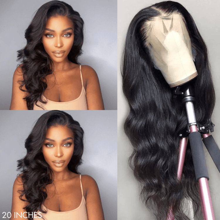 Luvme 13x4 frontal wig with body wave style, HD lace, glueless long wig, 180% density, natural hair appearance