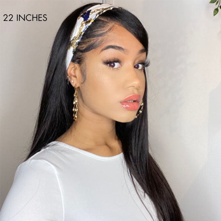 Put On & Go Silky Straight Headband Wig Beginner Friendly 100% Human Hair (Get Free Trendy Headbands) - US ONLY-10