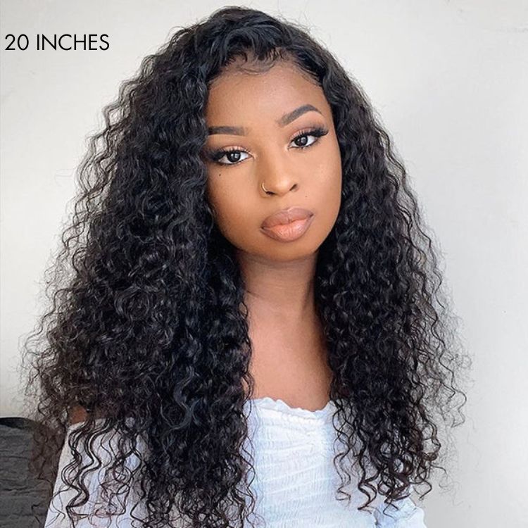 Luvme Deep Wave 13x4 Frontal Lace Wig with 180% density, glueless design, showcasing the deep wave hair pattern.