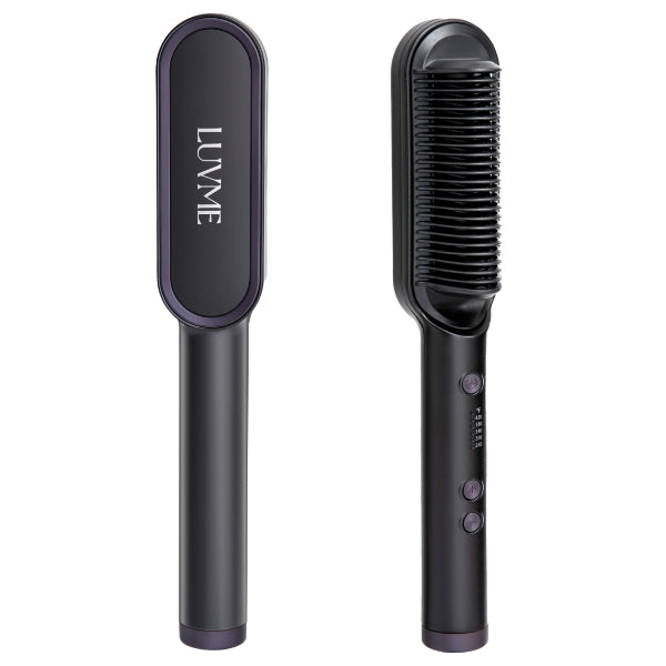 Luvme Hair ceramic heated hair straightener comb with US plug, 5 temperature settings and anti-scald design for professional salon styling