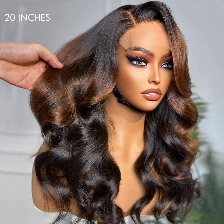 Luvme Hair 180% Density | Trendy Brown with Black Peekaboo Loose Wave Glueless 5x5 Closure Lace Wig - US Only-03
