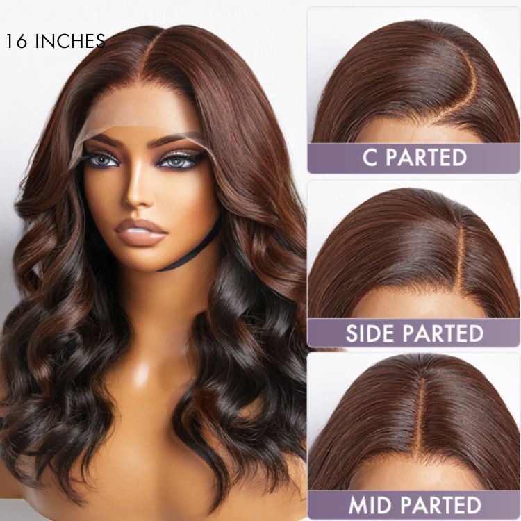 Peekaboo Bronze Brown Loose Body Wave Glueless 5x5 Closure HD Lace Wig | Large & Small Cap Size-04