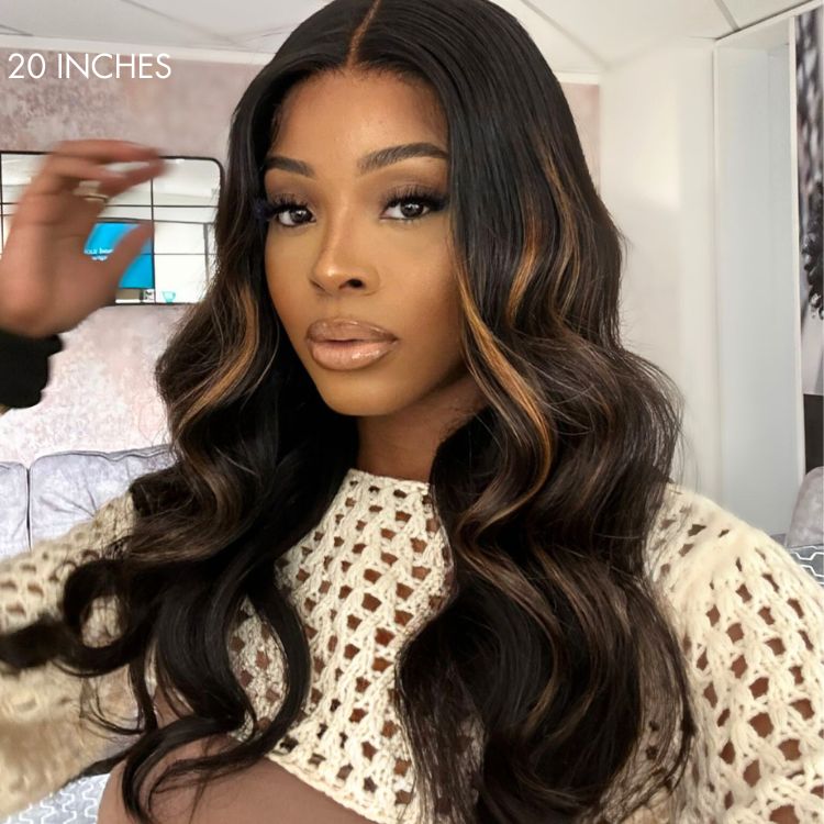 Blonde Piece Highlights Loose Wave Glueless 5x5 Closure HD Lace Wig | Large & Small Cap Size-02