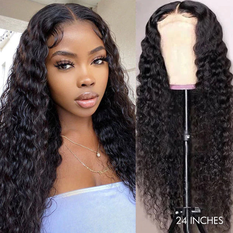 Luvme 5x5 closure wig with 180% density, wet and wavy style, HD lace, breathable cap, glueless design, US version
