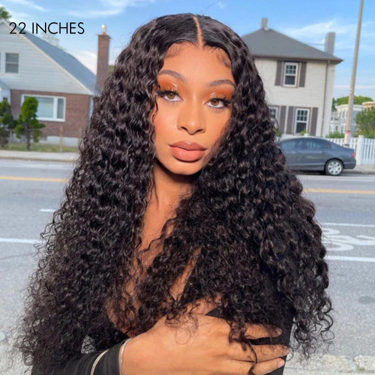 Luvme 5x5 closure wig with wet and wavy texture, HD lace, breathable cap, 180% density, glueless design.