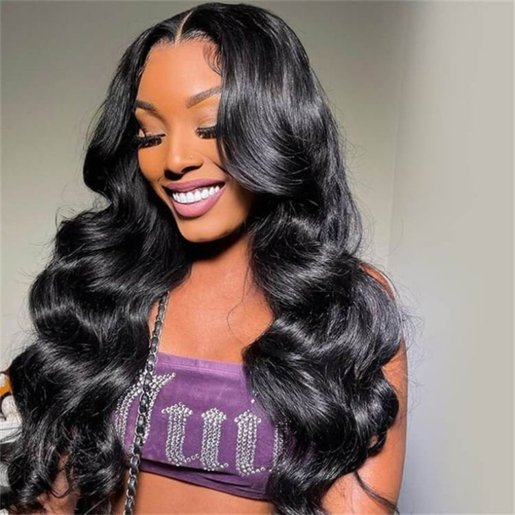 200% Mega Density | Natural Black Body Wave 5x5 Closure Lace Glueless Long Wig 100% Human Hair-01