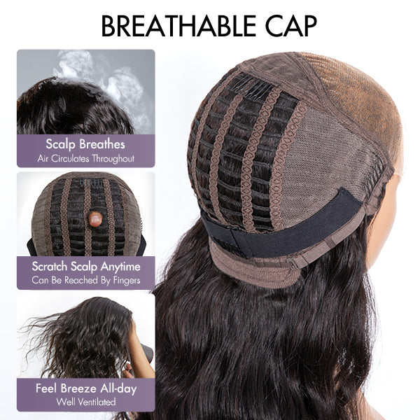 Breathable Cap Loose Body Wave Glueless 5x5 Upgraded Lace Front Mid Part Long Wig - US Only-06