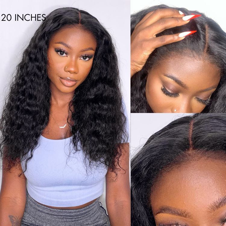4C Edges | Right Side Part Glueless 5x5 Closure / 13x4 Frontal HD Lace Ear to Ear Fluffy Water Wave Wig- US ONLY-07
