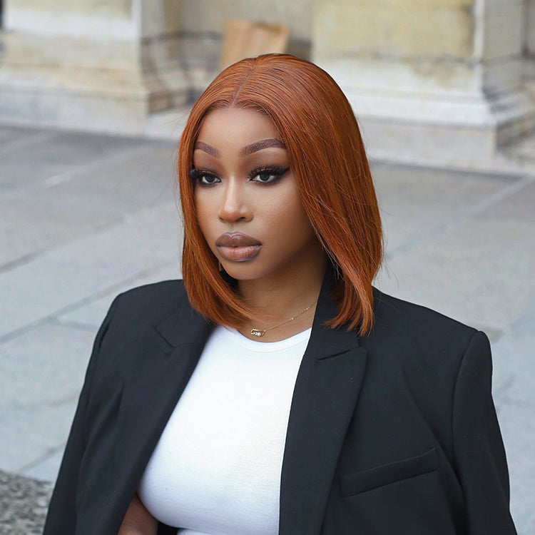My GO-TO BOB™ - Beginner Friendly Sugar Maple 4x4 Closure Lace Glueless Mid Part Bob Wig - US Only-01