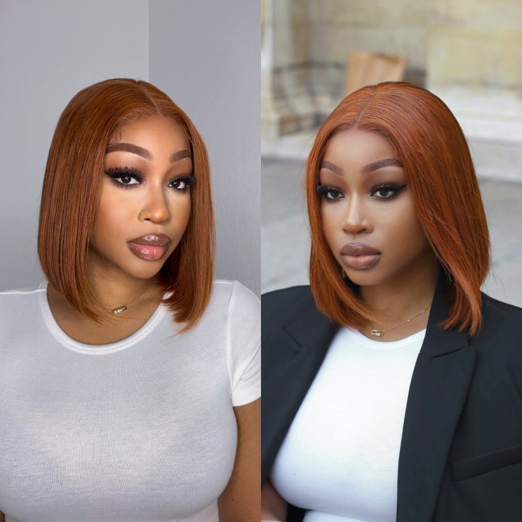 Luvme My GO-TO BOB™ sugar maple 4x4 closure lace wig in mid-part, beginner-friendly, glueless, natural-looking bob hairstyle.