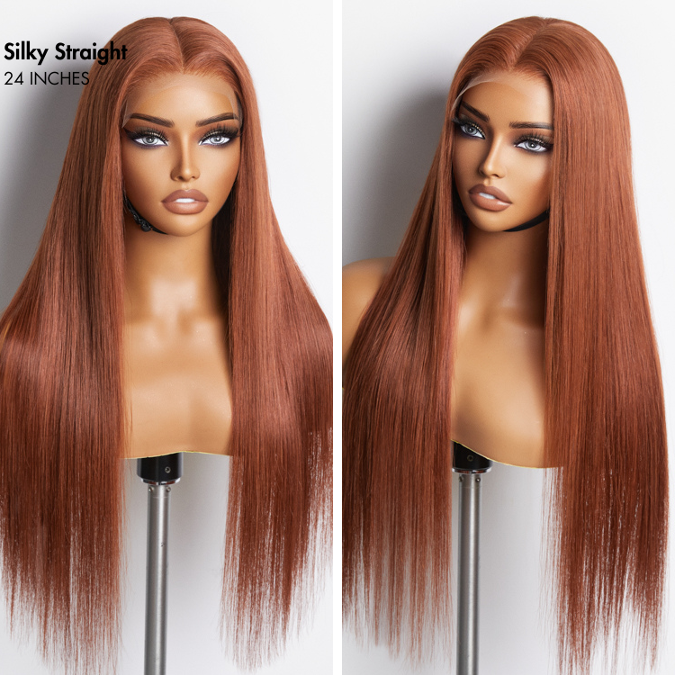 Cinnamon Brown Loose Wave / Straight / Straight Layer Glueless 5x5 Closure  HD Lace Wig- US ONLY-12
