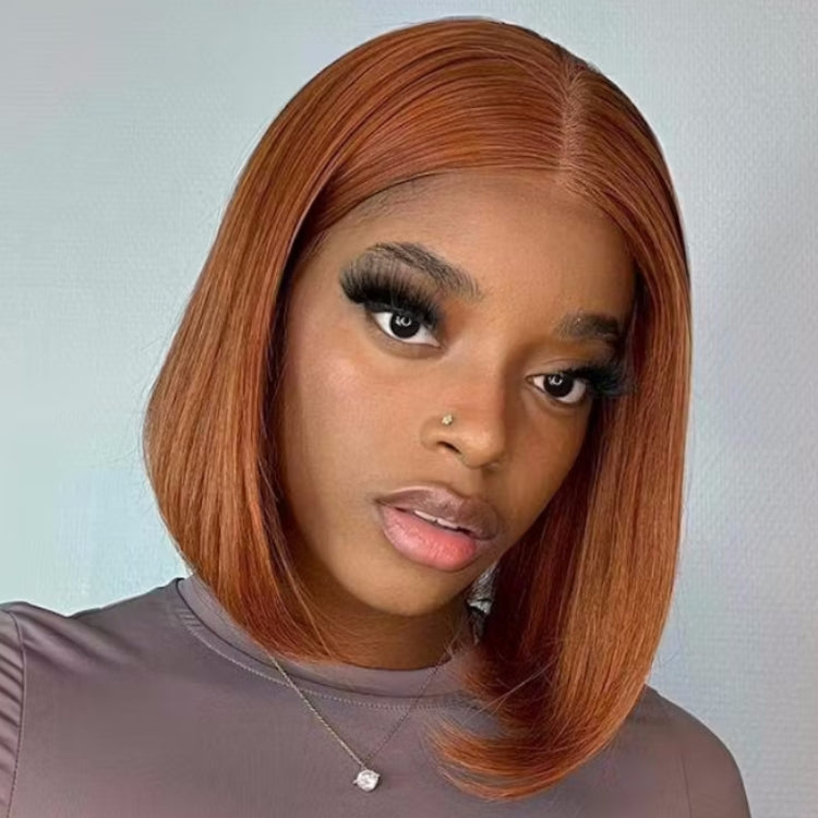 Luvme My GO-TO BOB™ beginner-friendly sugar maple 4x4 closure lace wig with a mid-part, glueless design, natural brown color.