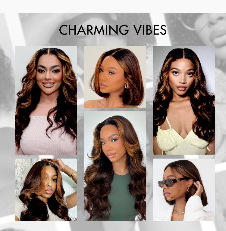 Breathable Cap Blonde Highlight Loose Wave Glueless 5x5 Closure HD Lace Wig with Curtain Bangs - US Only-11