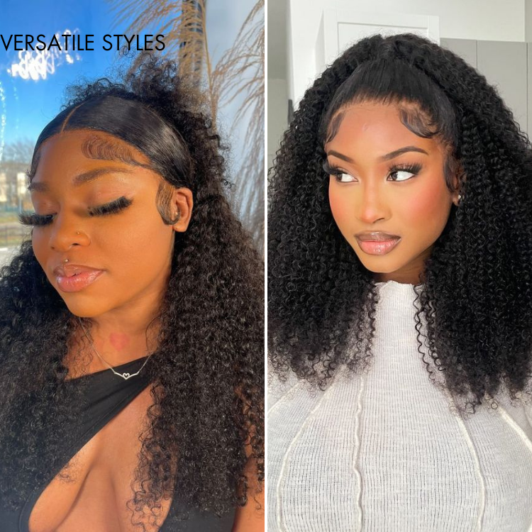 Afro Curly 13x4 Frontal HD Lace Glueless Free Part Long Wig 100% Human Hair | Large & Small Cap Size- US Only-05