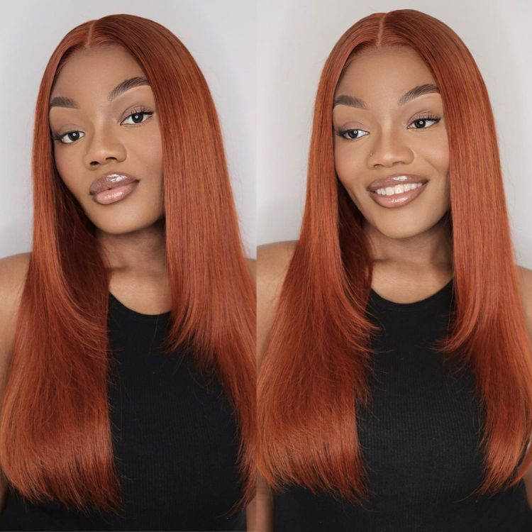 Luvme cinnamon brown 5x5 closure wig with loose wave and straight styles, HD lace, glueless, US only