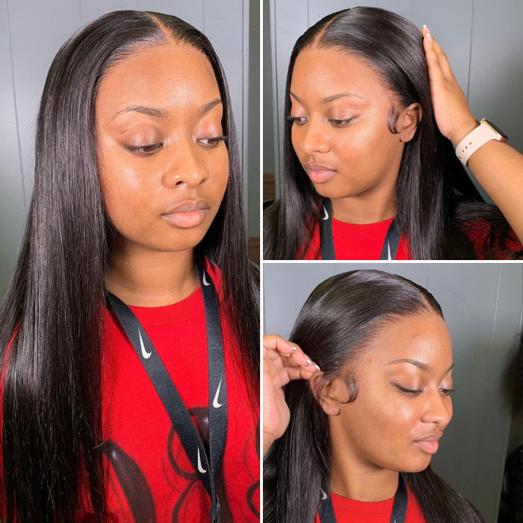 Luvme Hair PreMax lace wig with natural hairline, silky straight human hair, 13x4 frontal, glueless, pre-cut lace.