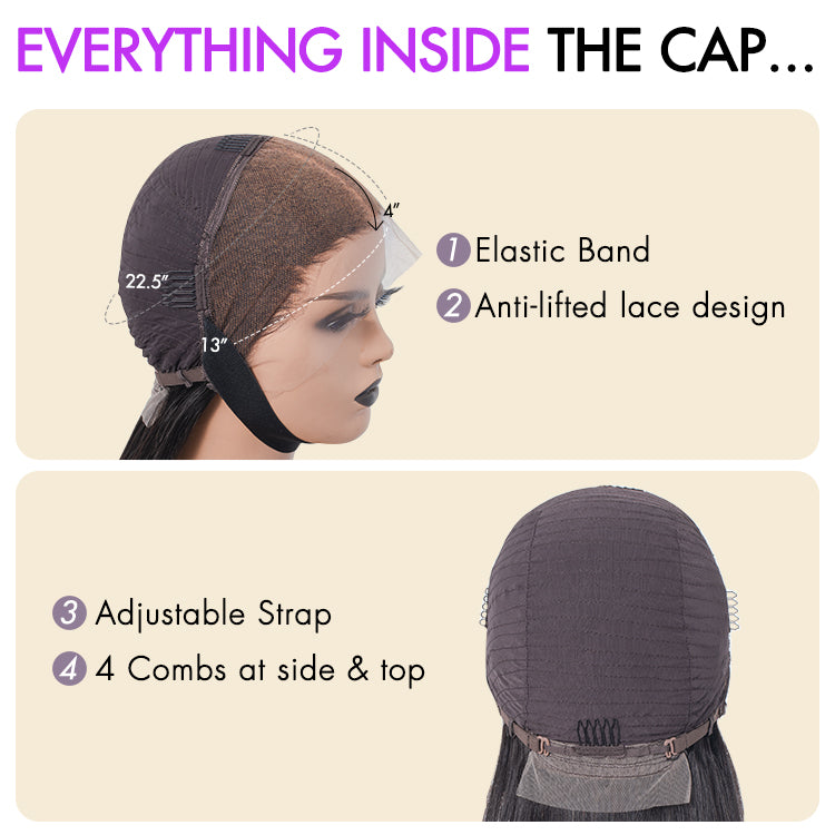 Weekly Special | PreMax Wigs | Super Natural Hairline Natural Black Silky Blunt Cut Glueless 13x4 Frontal Lace Human Hair Short Bob Wig-13