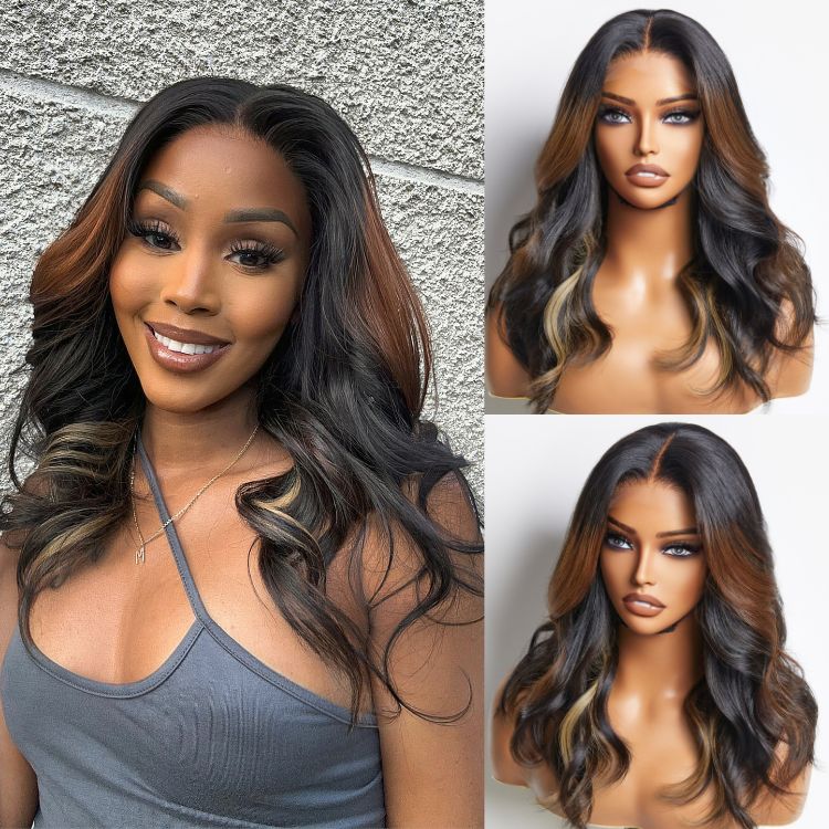 Combo Highlight Loose Wave Glueless 5x5 Closure HD Lace Wig | Large & Small Cap Size-01