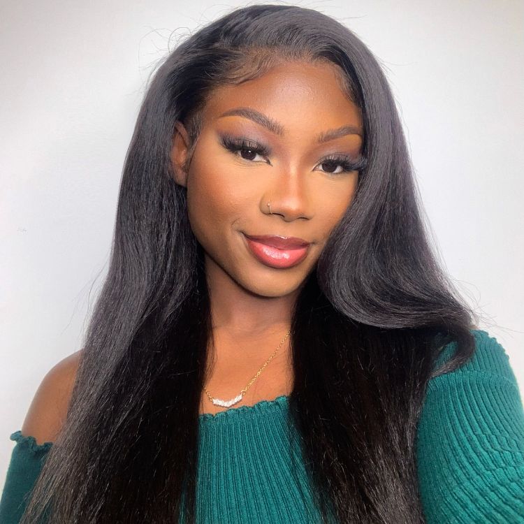 Natural Kinky Straight Glueless 5x5 / 13x4 HD Lace Long Wig 100% Human Hair - US Only-10