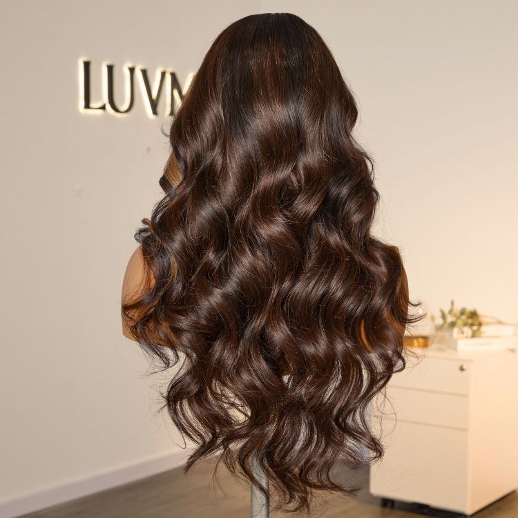 Special Deal | Breathable Cap Blonde Highlight Loose Wave Glueless 5x5 Closure HD Lace Wig with Curtain Bangs  - US ONLY-09