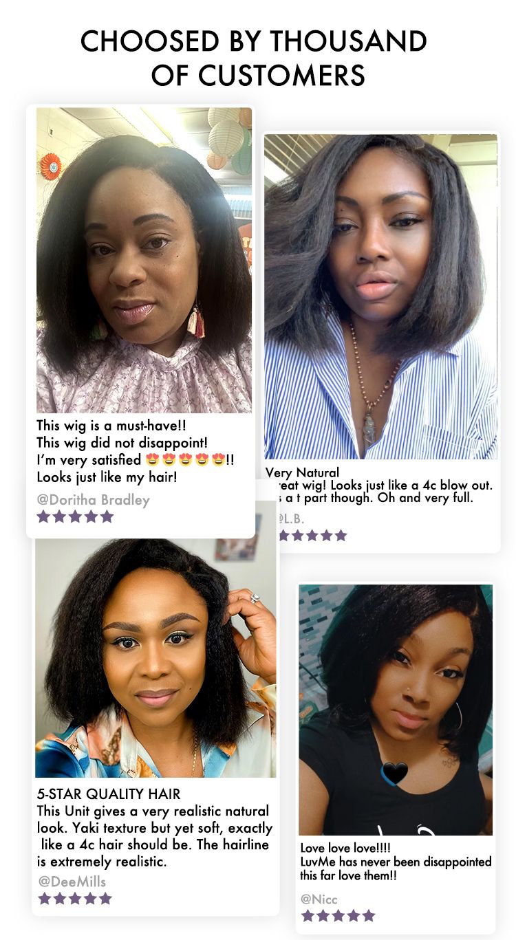 4C Edges | Ready-to-Wear Kinky Straight Bob Minimalist Lace Glueless Deep C Part Short Wig-05