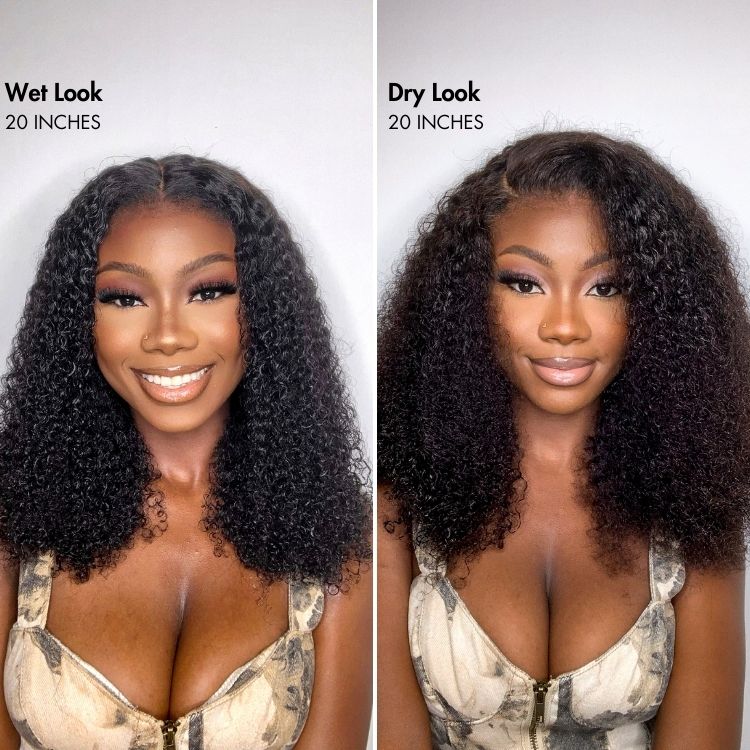 Luvme 13x4 frontal wig with realistic kinky edges, afro curly long wig made of 100% human hair, glueless style.