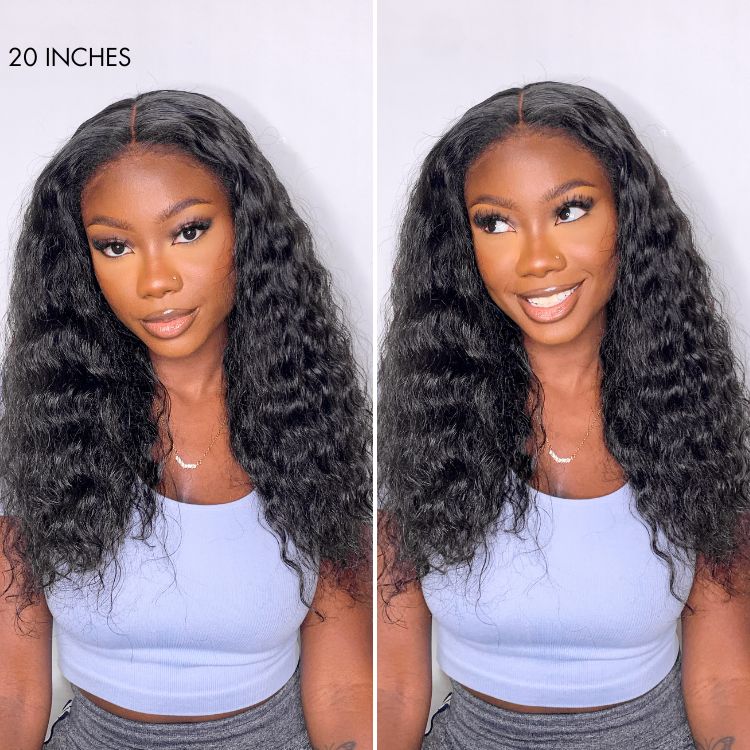 Flash Sale | 4C Edges | Water Wave Kinky Edges Glueless Free Parting 13x4 Undetectable Lace Front Wig | Afro Inspired-04
