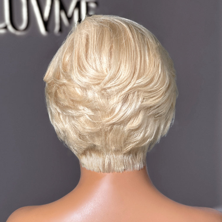 613 Blonde Pixie Cut Wig Glueless Minimalist HD Lace C Part Short Wig 100% Human Hair Pre-Cut Lace - LUVME GLUELESS™-06