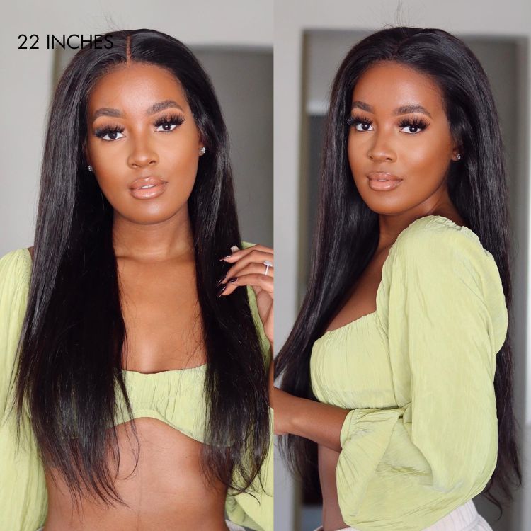 Luvme 13x4 frontal wig with 180% density, silky straight 100% human hair, HD lace, glueless long wig for natural look.