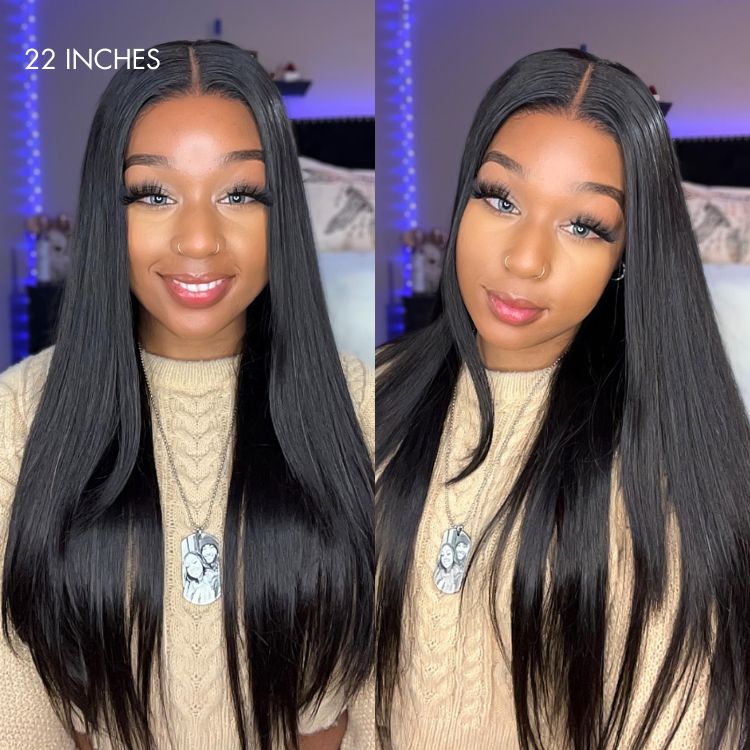 Effortless Straight 4x4 Closure Lace Glueless Mid Part Long Wig 100% Human Hair -US Only-02
