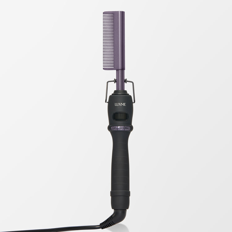 Luvme Hair electric hot comb with US plug for wigs and natural hair, fast 30s heat-up, adjustable temperature setting