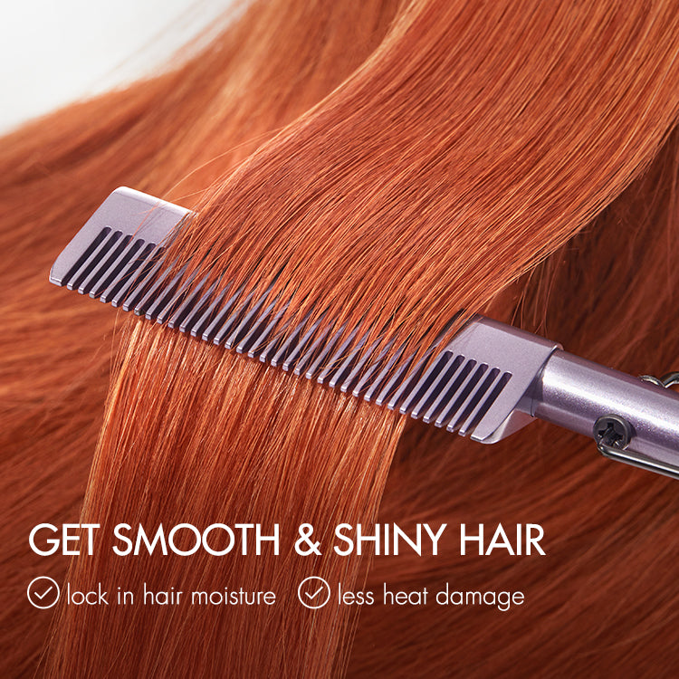 Luvme Hair electric hot comb with US plug, fast heating, adjustable temperature for wigs and natural hair styling.