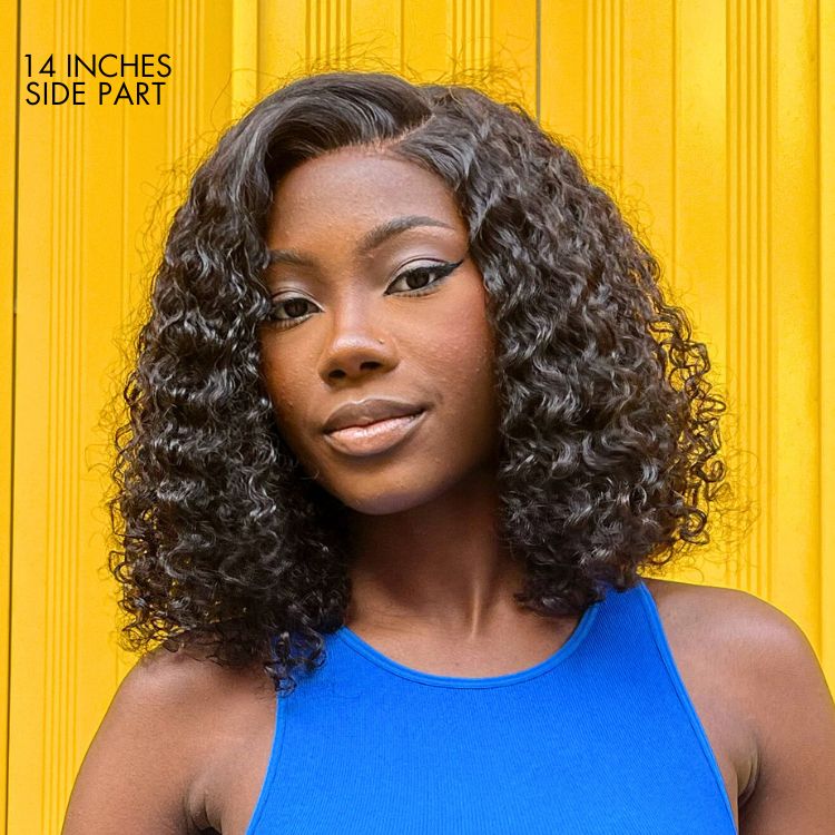 Kinky Curly Natural Black Glueless 5x5 Closure HD Lace Wig Ready To Go | Large & Small Cap Size - US ONLY-04