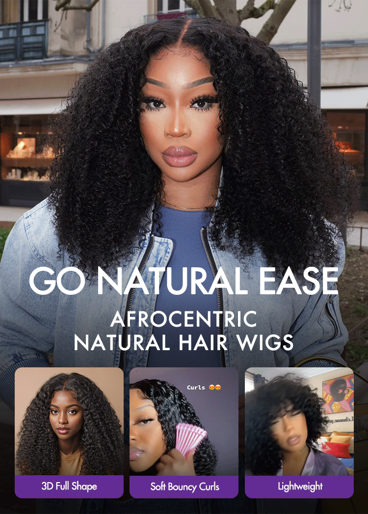 Go Natural Ease | Kinky Curly Full Hair Glueless 5x5 Closure Lace Long Curly Wig Ready to Go - US Only-14