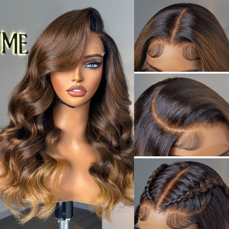 Special Deal | Luvme Hair PartingMax Glueless Wig Ombre Brown Loose Body Wave 7x6 Closure HD Lace Pre Plucked & Bleached Ready to Go