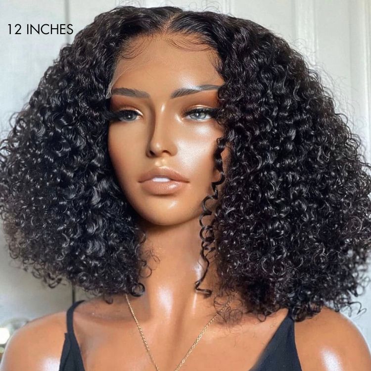 Kinky Curly Natural Black Glueless 5x5 Closure HD Lace Wig Ready To Go | Large & Small Cap Size - US ONLY-05