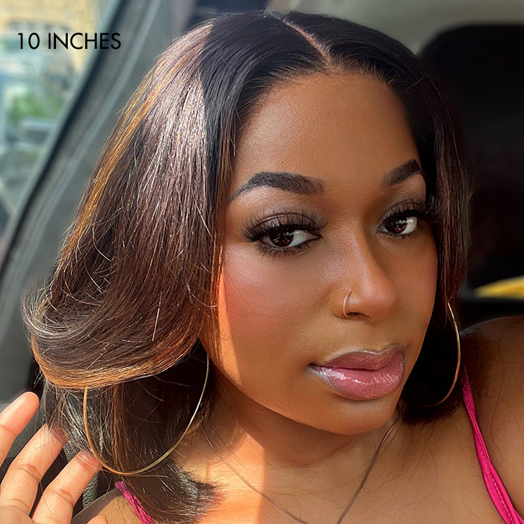 Limited Design | Blonde Highlights Glueless 5x5 Closure HD Lace Stacked Bob Wig | Large & Small Cap Size-15