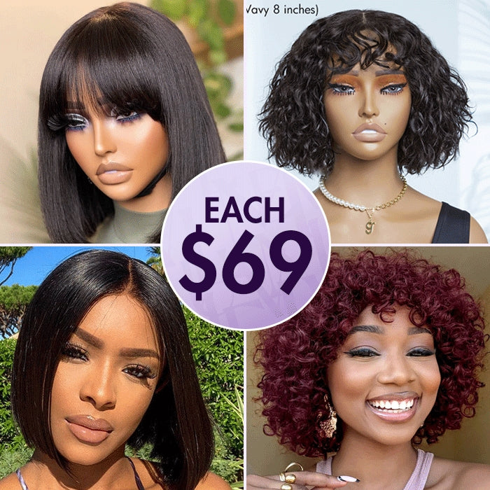 $69 Each | Final Deal | Short Wigs | 4 Styles Available | Under 100 Limited Stock  | No Code Needed