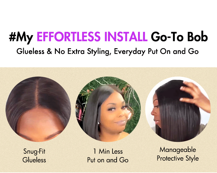 Weekly Special | Luvme Hair Beginner Friendly Glueless Silky Blunt Cut 4x4 Closure Bob Wig 100% Human Hair | Upgraded 2.0-12