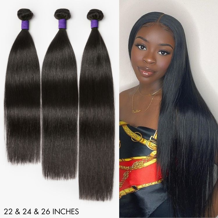 3pcs Straight Brazilian Human Hair Bundles display picture 2