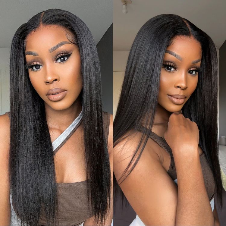 Luvme Hair Yaki Straight 5x5 Closure HD Lace Glueless Long Wig Pre-Cut Lace | Large & Small Cap Size - US Only-06