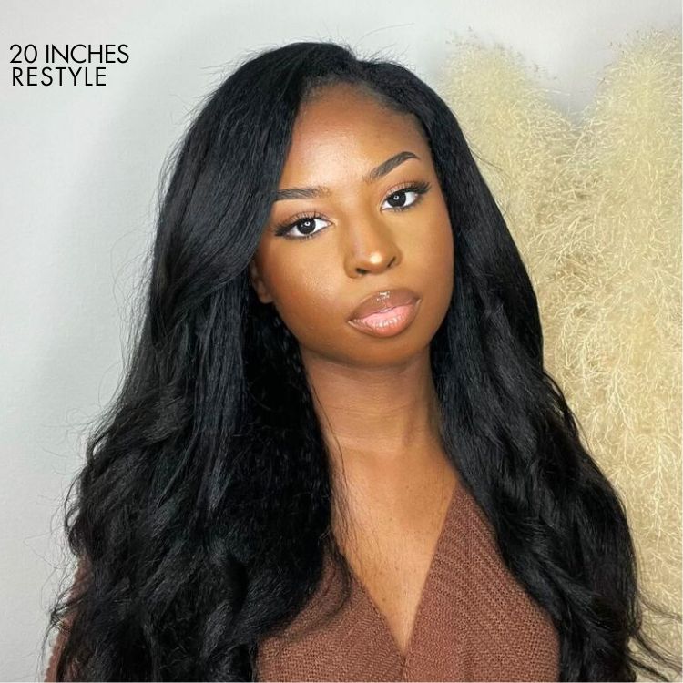 Luvme Hair Yaki Straight 5x5 Closure HD Lace Glueless Long Wig Pre-Cut Lace | Large & Small Cap Size - US Only-09